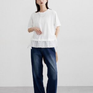 下擺蕾絲拼接上衣